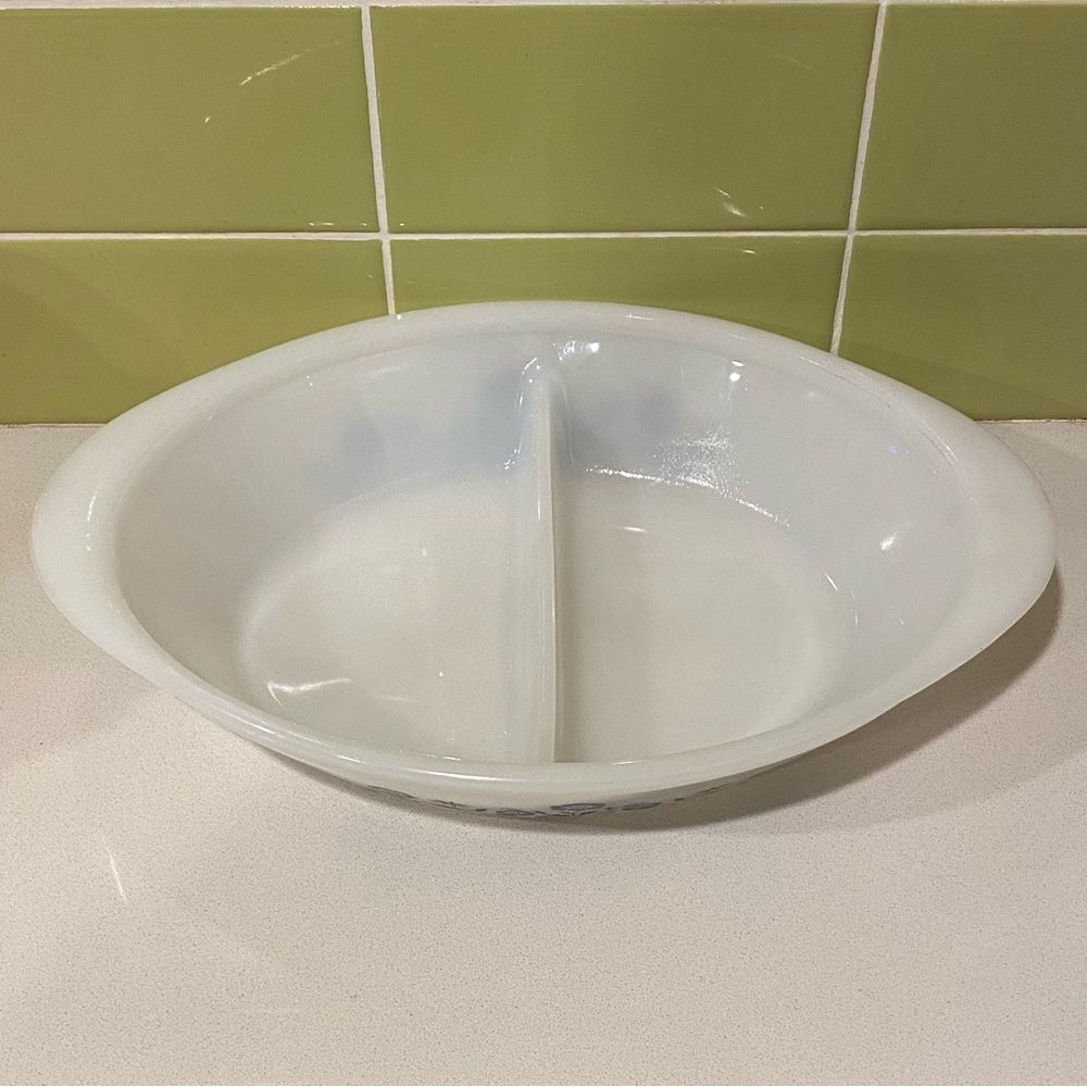 Vintage “Blue Cornflower” Divided Casserole Dish – Mid-Century - Picture 2 of 7
